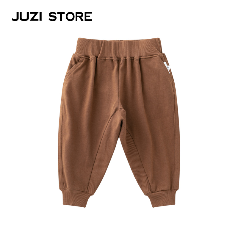 JUZI STORE童装粗针单面布街头下装哈伦长裤中性男童女童1