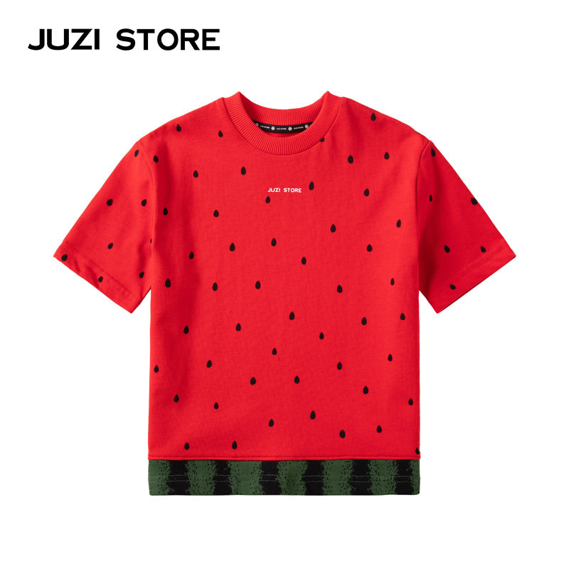 JUZI STORE童装直筒连衣裙粗针西瓜造型连衣裙女童1016501