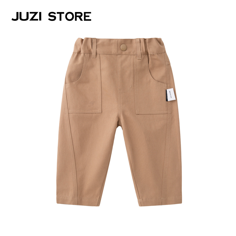 JUZI STORE童装休闲裤梭织斜纹基本款下装长裤中性男女童1