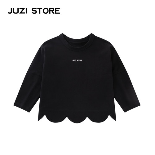 JUZISTORE花瓣边装饰T恤