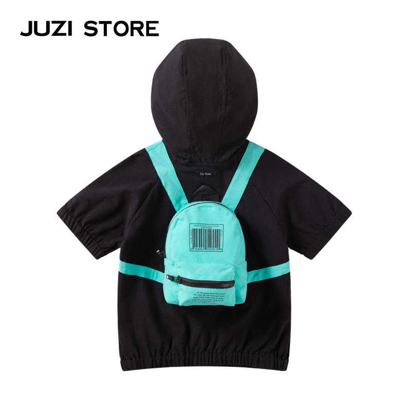 JUZI STORE童装轻薄卫衣裙涤纶方格书包装饰连衣裙女童1016201