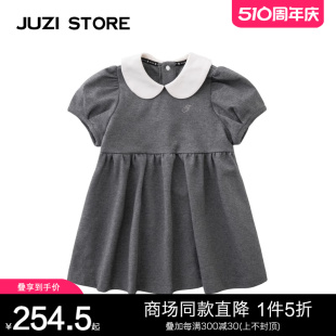 JUZI 连衣裙女童1136501 娃娃领罗马布学院风蓬蓬花苞袖 STORE童装