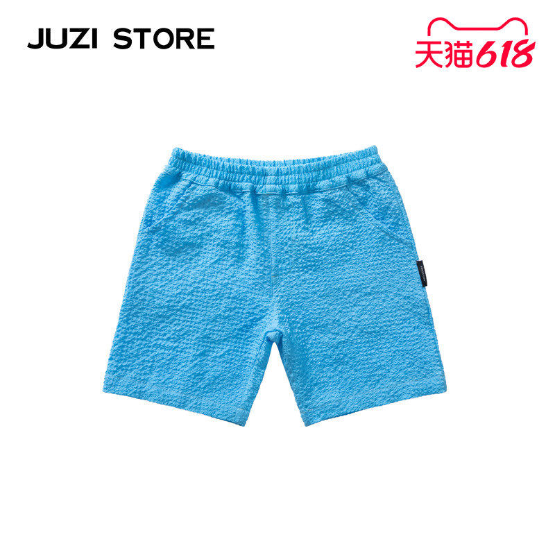 JUZI STORE童装涤纶泡泡纱下装宽松沙滩短裤中性男童女童1