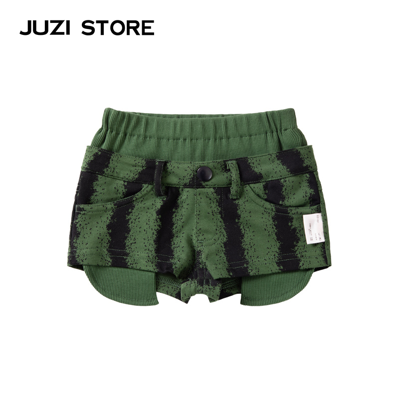 JUZI STORE童装粗针西瓜造型假两件下装短裤中性男童女童1
