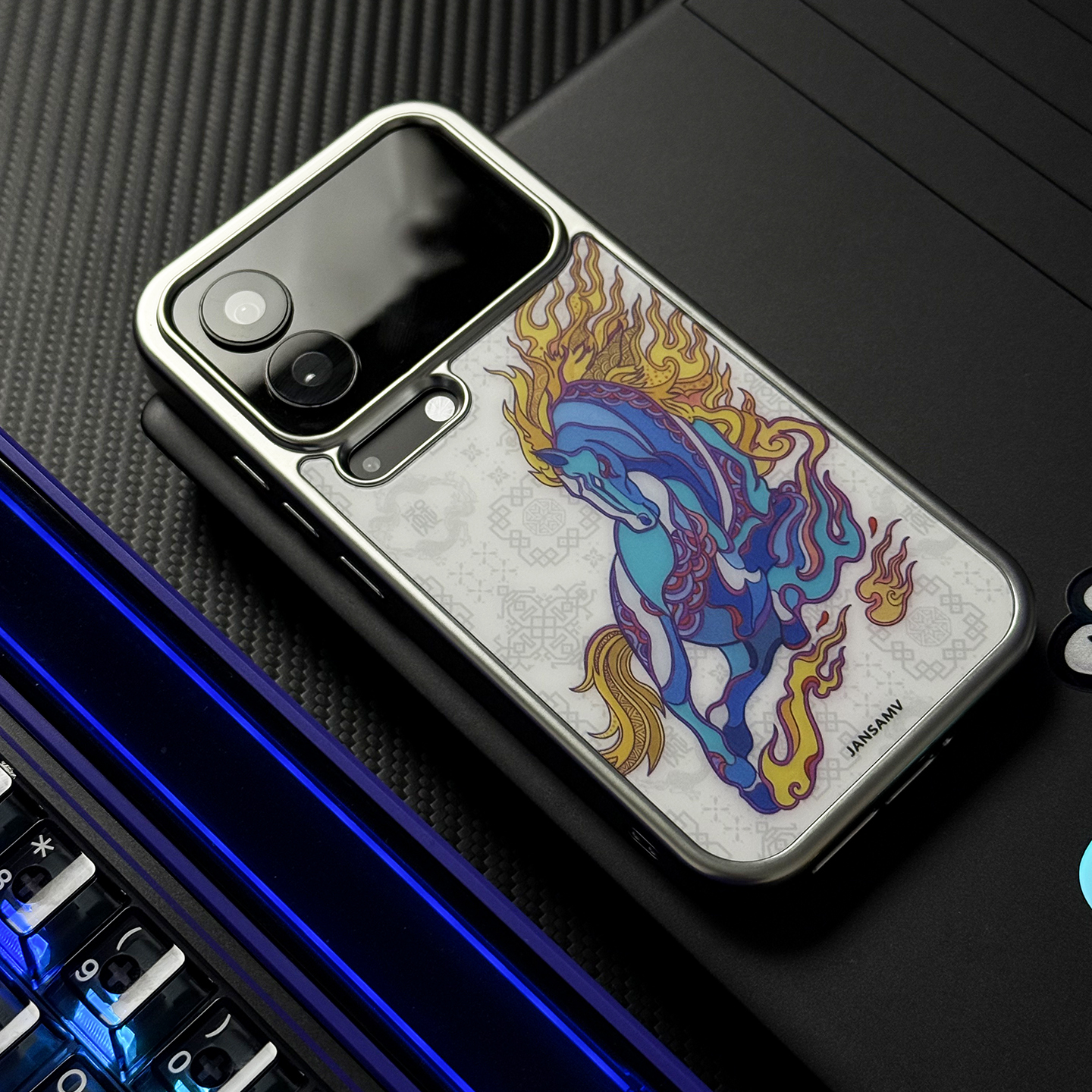 国潮焰马原创国潮新年红色电镀银适用小米17promax手机壳米14/15ultra全包边小米15pro防摔