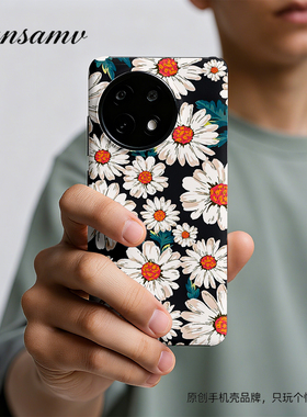 ins风格复古菊适用一加13手机壳原创ace5pro全包边二合一菲林ACE3PRO/ACE2/ACE2PRO新款个性创意11大孔防摔12