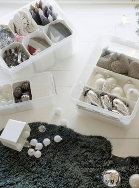 瑞典smartstore透明风格储物盒塑料收纳整理箱多格分隔分类盒子