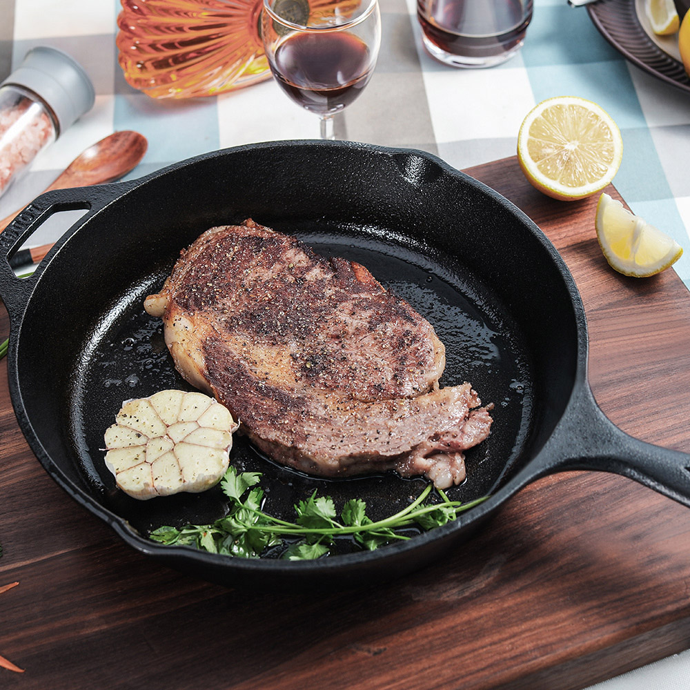 美国源产Lodge铸铁平底锅无涂层不易粘家用煎锅牛排锅电磁炉通用