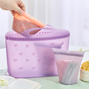 韩国SalleMa铂金硅胶袋密封防漏山姆分装袋备餐保鲜袋冷冻收纳袋