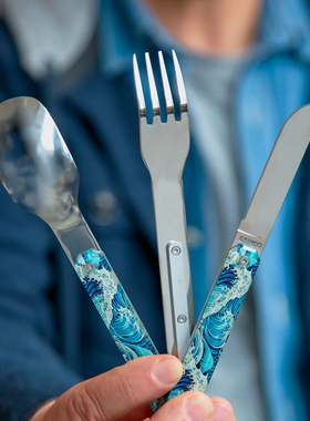 法国Akinod磁吸不锈钢刀叉勺便携套装时尚轻奢旅行出差便当餐具