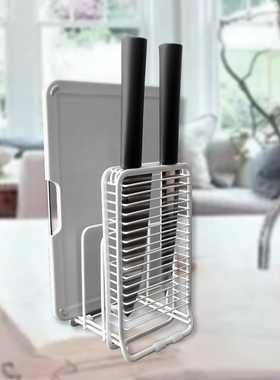 日本ASVEL厨房一体收纳架不锈钢刀架菜板架台面菜刀砧板放置架