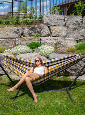 Vivere多彩格纹棉布双人吊床套装送手提包小枕头绑带挂钩正品现货