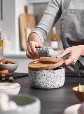 josephJoseph花岗岩捣碎器研钵调料研磨器石臼捣泥器捣蒜器蒜臼
