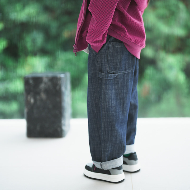 PISELLI史豌豆童装女童复古水洗牛仔裤中大童宽松百搭休闲直筒裤