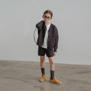 PISELLI史豌豆女童气质针织套装2025新款洋气儿童外套短裤两件套