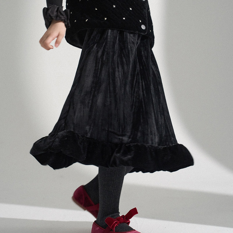 PISELLI史豌豆女童2025冬季新款儿童加厚丝绒裙子儿童洋气半身裙,童装/婴儿装/亲子装,半身裙,淘宝优惠券,粉丝福利购,淘宝优惠卷