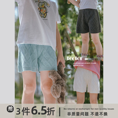 夏日针织系列麻花设计松紧腰短裤