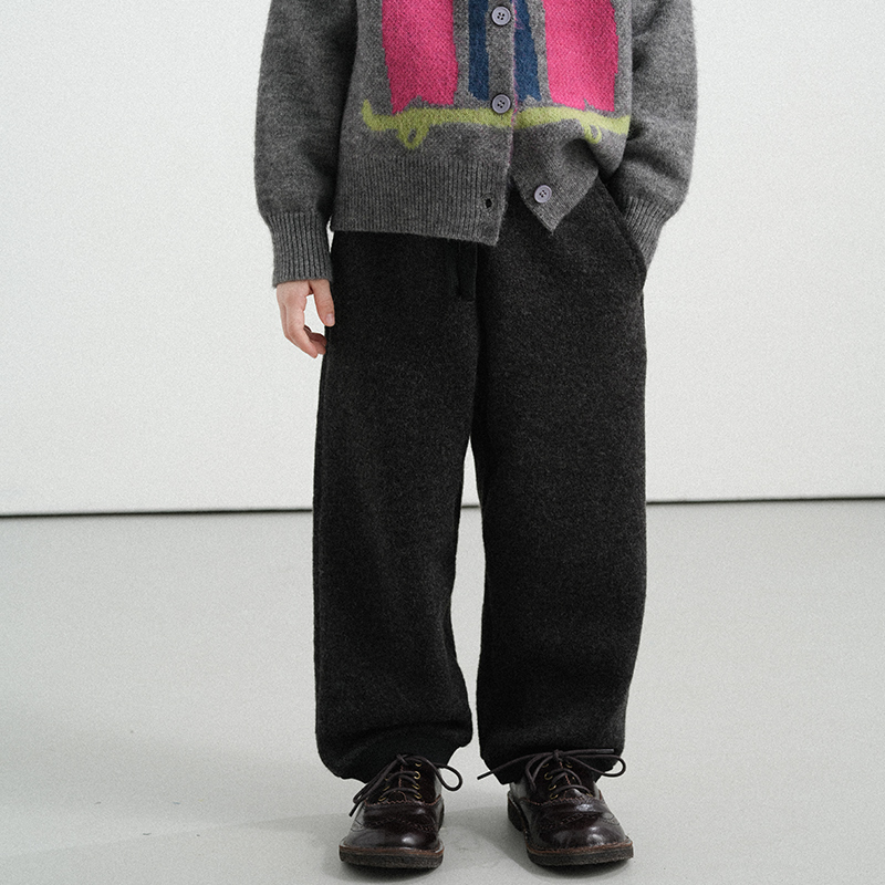 高品质羊毛呢一体绒休闲裤