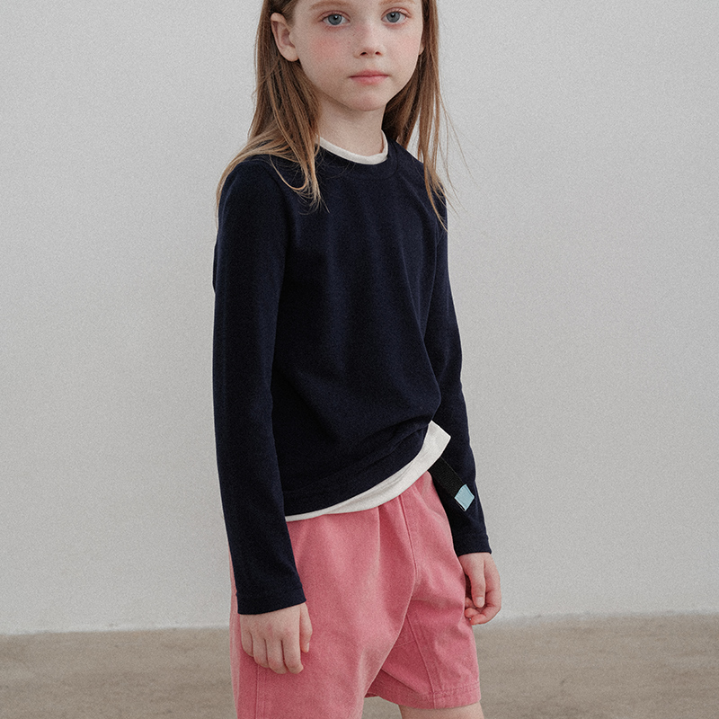 PISELLI史豌豆女童假两件长袖t