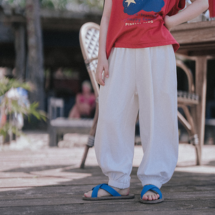 PISELLI史豌豆童装女童2026新款夏季裤子中大童休闲收脚口运动裤