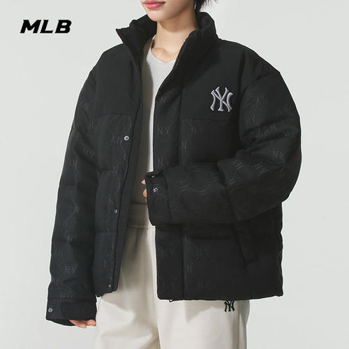 MLB羽绒服钻石老花拼接棉羽外套