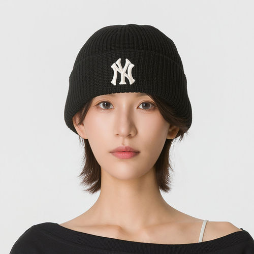 MLB男女款户外NY刺绣保暖针织帽