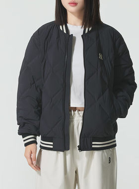 MLBNY情侣鹅绒菱格棒球羽绒服