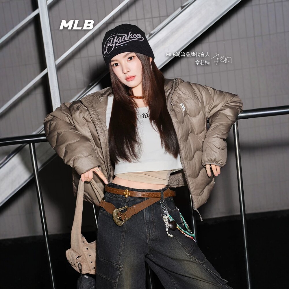 MLB女子羽绒服26新款NY复古防泼水保暖轻量短款棉羽外套3FDJB0166