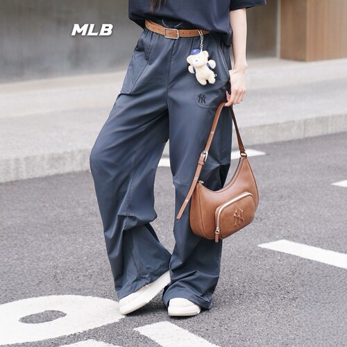 MLBNY刺绣凉感直筒运动裤