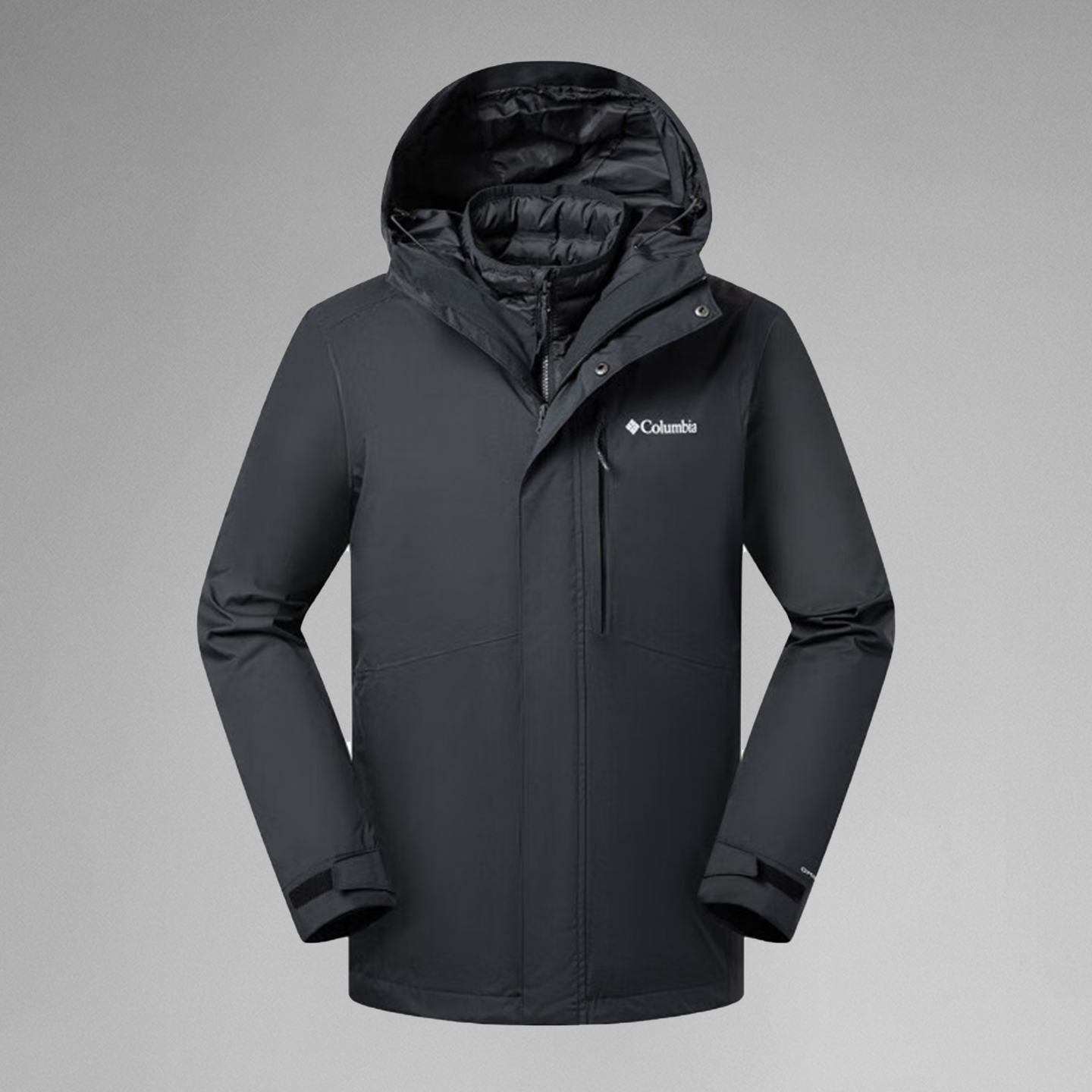 哥伦比亚男鹅绒内胆三合一冲锋衣