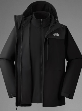 TheNorthFace北面三合一冲锋衣男25秋冬新款防水休闲软壳内胆8DMK