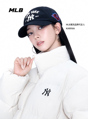 MLB情侣棒球帽26新款男女NY复古字母刺绣软顶遮阳鸭舌帽3ACPB105N