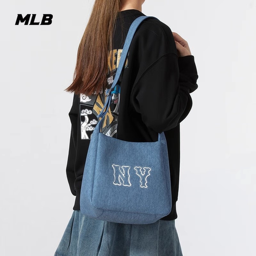 MLB情侣单肩包大标斜挎水桶包
