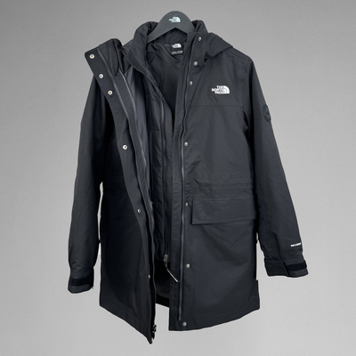 北面冲锋衣女户外防水羽绒三合一