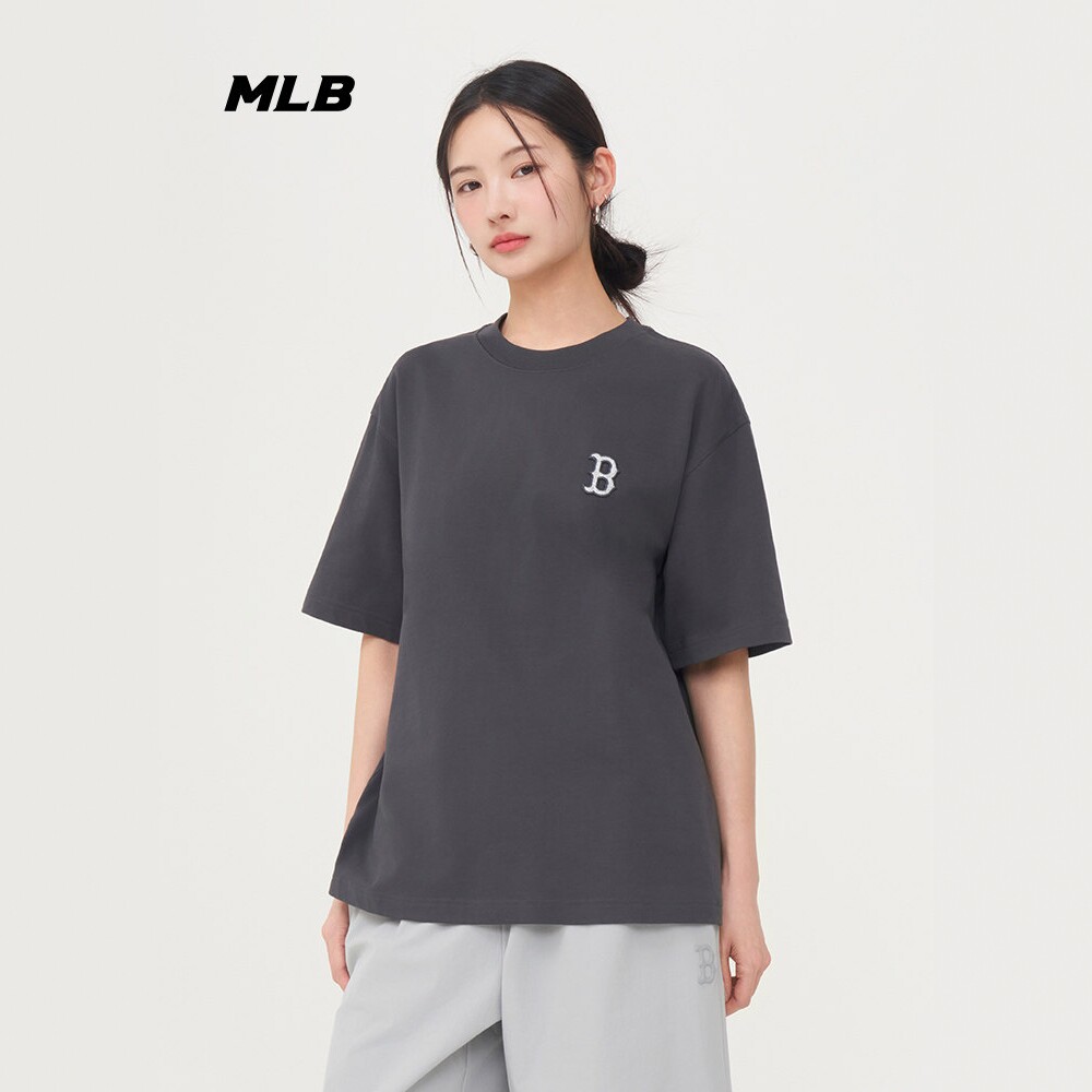 MLB短袖刺绣小标纯色宽松休闲T恤图片