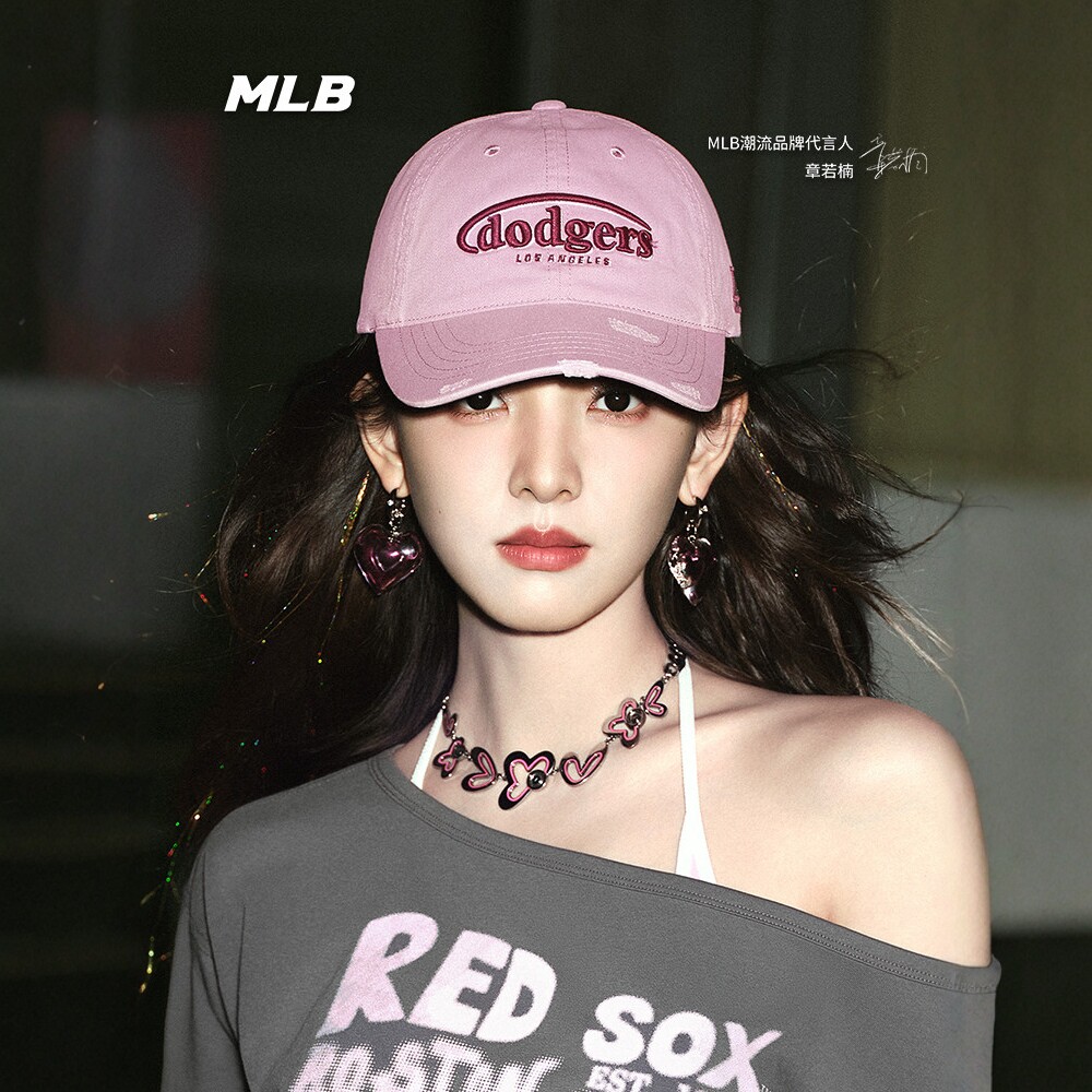 MLB情侣棒球帽26新款男女NY复古字母学院风休闲鸭舌帽3ACPV106N