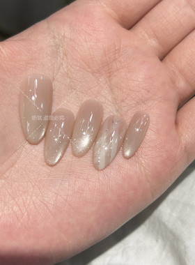 流光细沙裸感玻璃珠猫眼穿戴甲