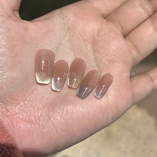 高品质夏日缤纷多巴胺猫眼纯手工穿戴甲美甲成品 气糖果 A元