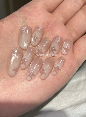 碎钻星野纯手工猫眼穿戴甲