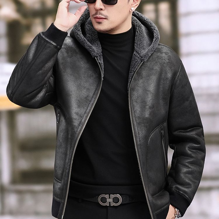 新款立翻领款两面穿机车服外套加棉衣