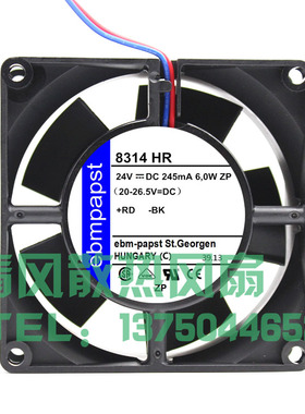 8314HR 8314/2H 全新 8厘米 8032 24V 245MA 6.0W 高端变频器风扇