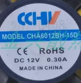 CCHV CHA6012BH-15D 12V 0.30A 6CM 6025机箱变频器散热风扇