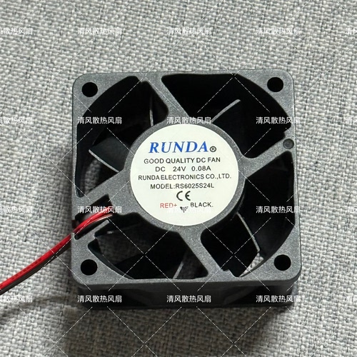 RUNDA RS6025S24L 6025 24V 0.08A 6CM 2线 静音 电焊机散热风扇