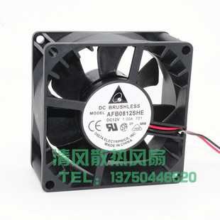AFB0812SHE 8038 DC12V 1.00A 8CM/厘米机箱服务器散热风机