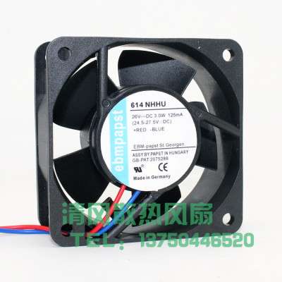 全新 614 NHHU 6025 24V 3W 6CM厘米 双滚珠 变频器散热风扇