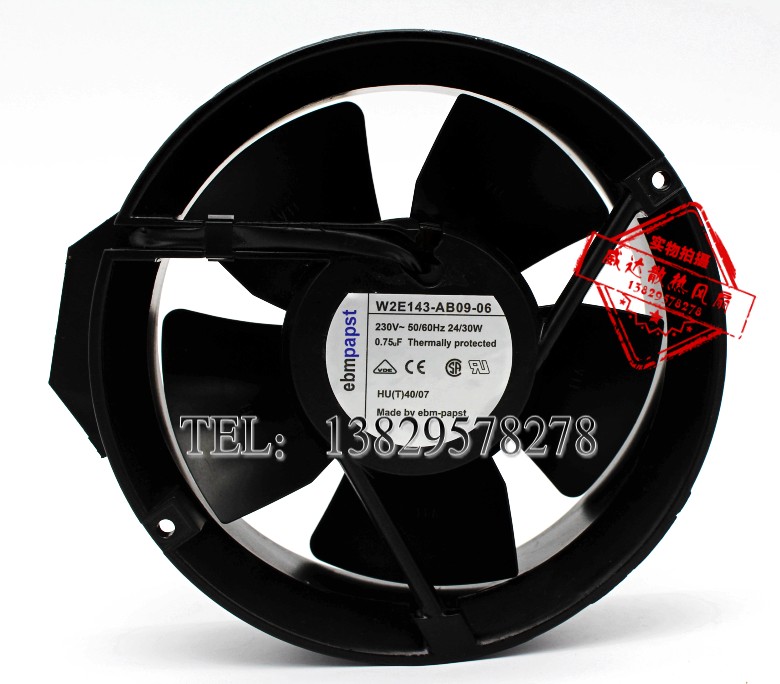 W2E143-AB09-06 17251 230V 24/30W 172*50MM 铝框金属耐高温风机
