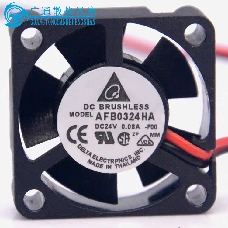 AFB0324HA 3CM 3010 24V 0.08A 2线 变频器微型散热风扇