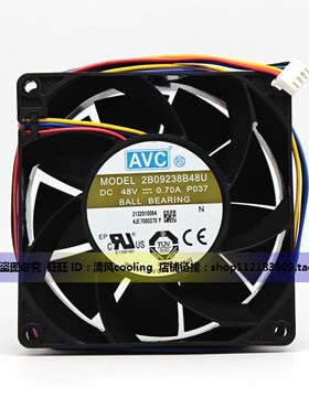 AVC 2B09238B48U 9038 48V 0.70A 9CM 4线 暴力 大风量变频器风扇