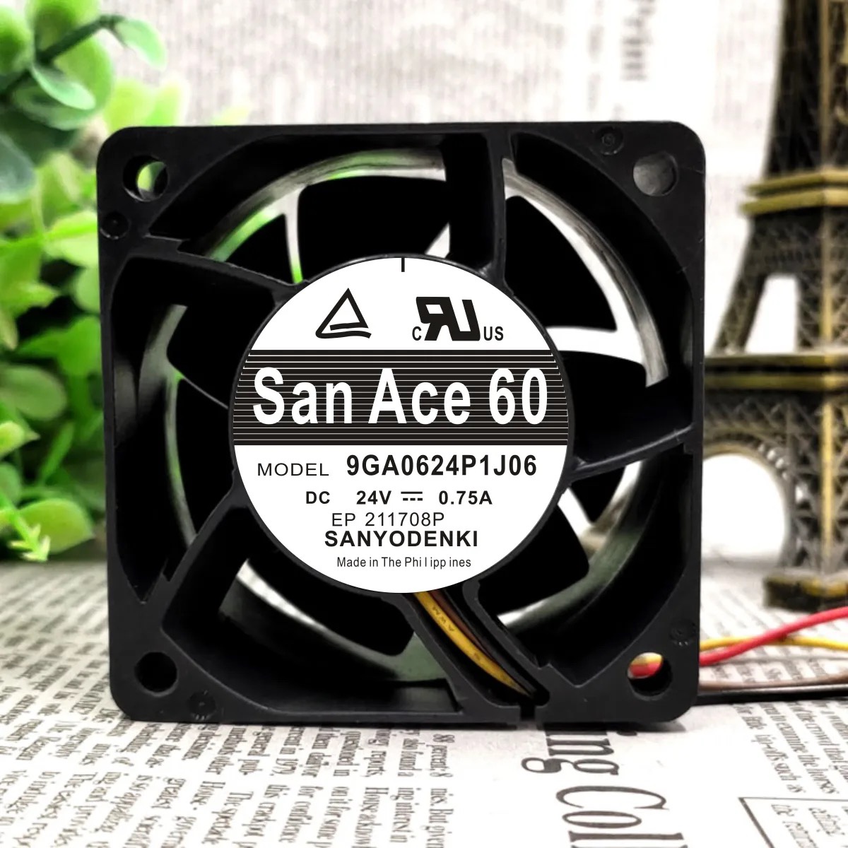 全新原装 60*60*38MM 9GA0624P1J06 24V 0.75A 4线 三洋散热风扇