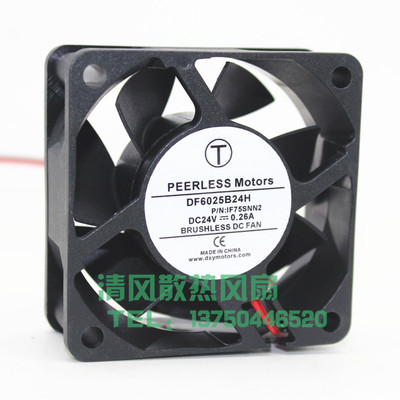 PEERLESS Motors DF6025B24H 24V 0.26A 6025 6CM厘米变频器风扇